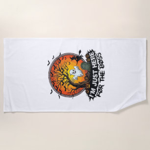 Im Just Here Boss Halloween Ghost Witch Pumpkins_1 Beach Towel