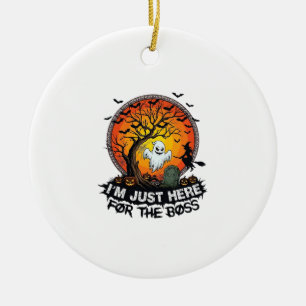 Im Just Here Boss Halloween Ghost Witch Pumpkins_1 Ceramic Tree Decoration