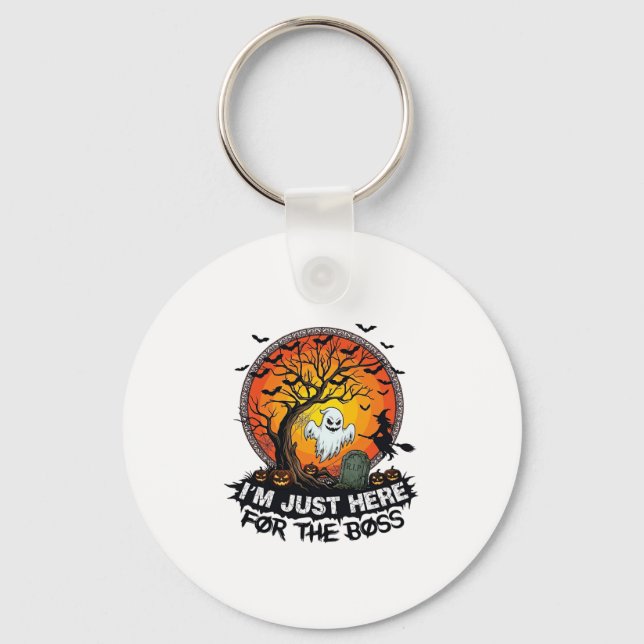 Im Just Here Boss Halloween Ghost Witch Pumpkins_1 Key Ring (Front)