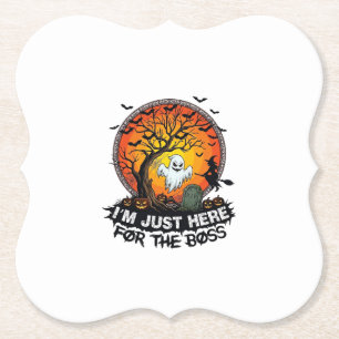 Im Just Here Boss Halloween Ghost Witch Pumpkins_1 Paper Coaster