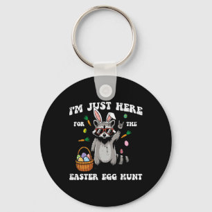 Im Just Here For Easter Egg Hunt Racoon Boys Girl Key Ring