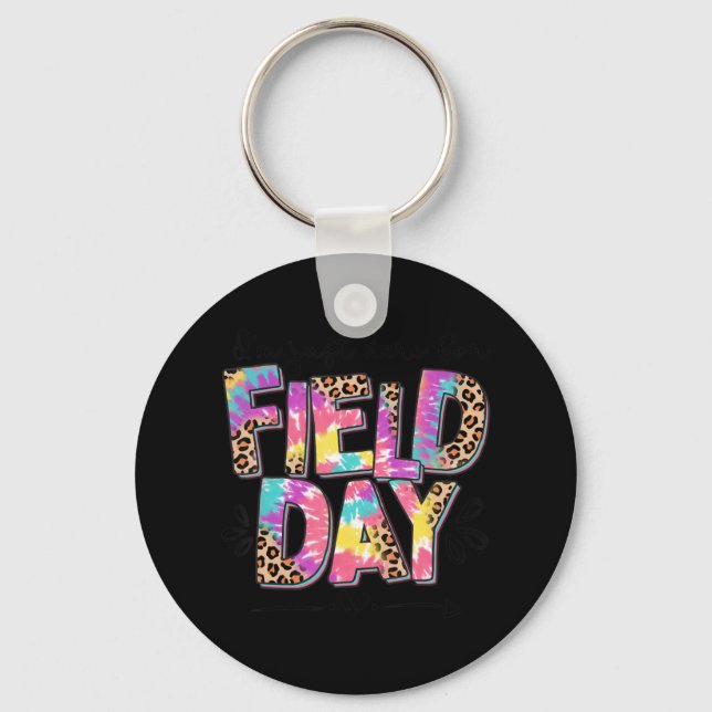 I'm Just Here For Field Day Leopard Tie Dye Last D Key Ring (Front)