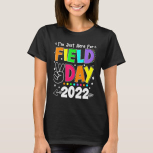 Im Just Here For Field Day Peace Sign Boys Girls T-Shirt