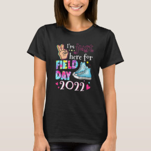 Im Just Here For Field Day Tie Dye Peace Hand Sig T-Shirt