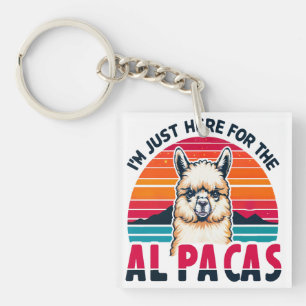 I'm Just Here For The Alpacas Funny Alpaca Lovers Key Ring