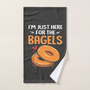 I'm Just Here for the Bagels Jewish Food  Hand Towel