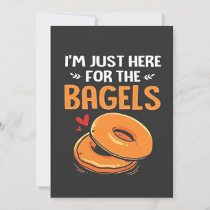 I'm Just Here for the Bagels Jewish Food  Holiday Card