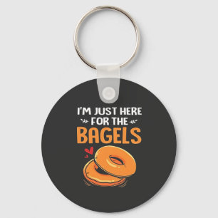 I'm Just Here for the Bagels Jewish Food  Key Ring