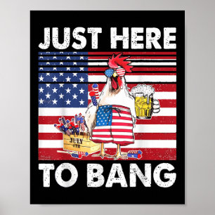 Im Just Here For The Bang Funny Fireworks Humour Poster