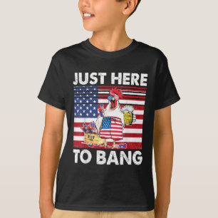 Im Just Here For The Bang Funny Fireworks Humour T-Shirt