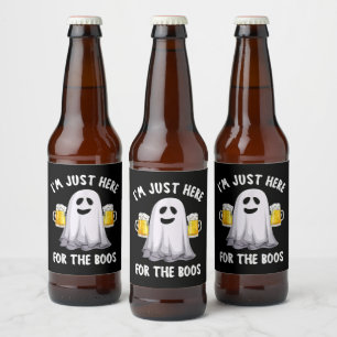 I'm Just Here for The Boos Cute Boos Beer Bottle Label