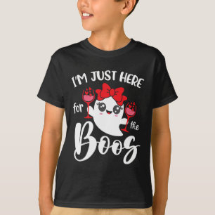 I'm Just Here For The Boos Cute Ghost Fun Women Ha T-Shirt