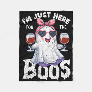 I'm Just Here For The Boos Cute Ghost Halloween Co Fleece Blanket