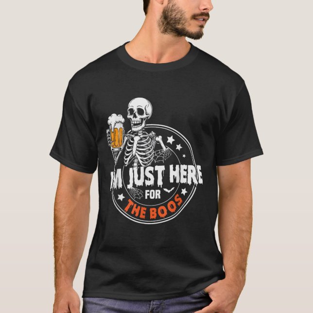 I'm Just Here For The Boos Cute Ghost Halloween Co T-Shirt (Front)