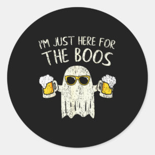 Im Just Here For The Boos Funny Gift Halloween Gho Classic Round Sticker