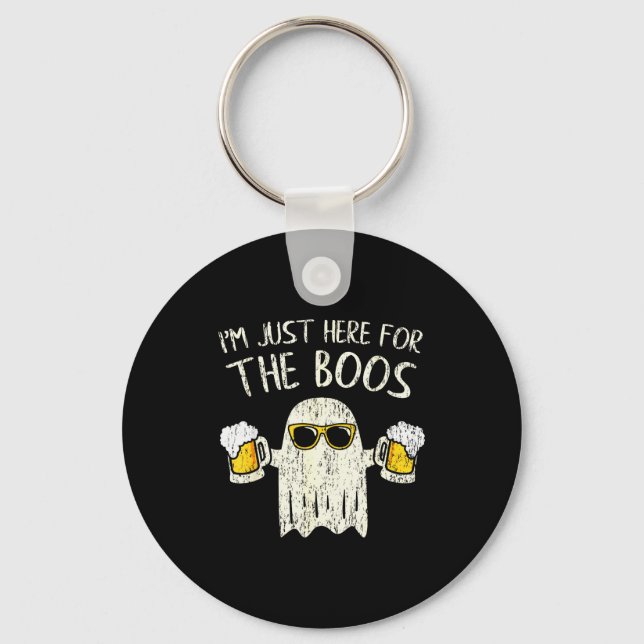 Im Just Here For The Boos Funny Gift Halloween Gho Key Ring (Front)