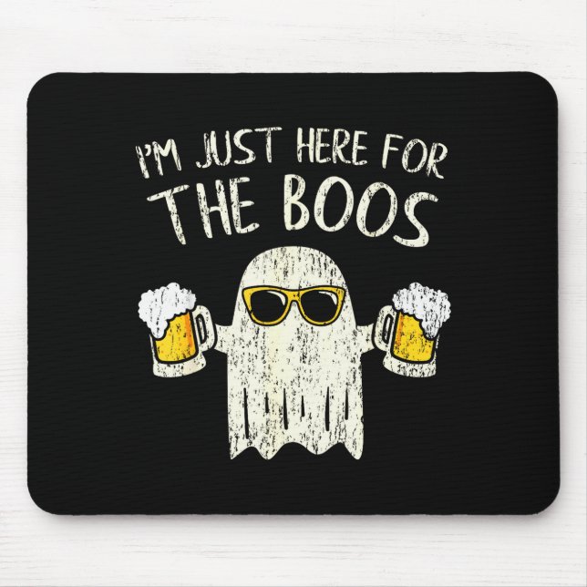 Im Just Here For The Boos Funny Gift Halloween Gho Mouse Mat (Front)