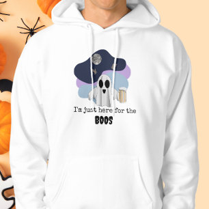 I'm Just Here for the BOOS Funny Halloween Ghost Hoodie