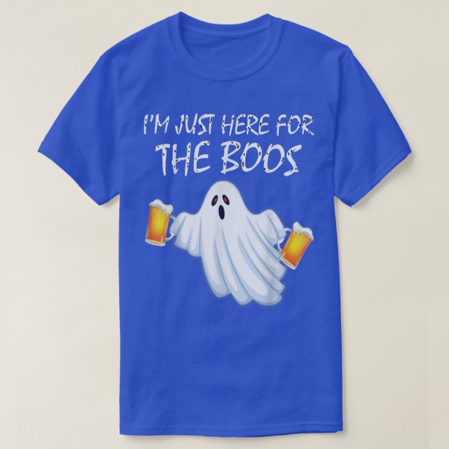 Im Just Here For The Boos Funny Halloween Pumpkin  T-Shirt (Design Front)