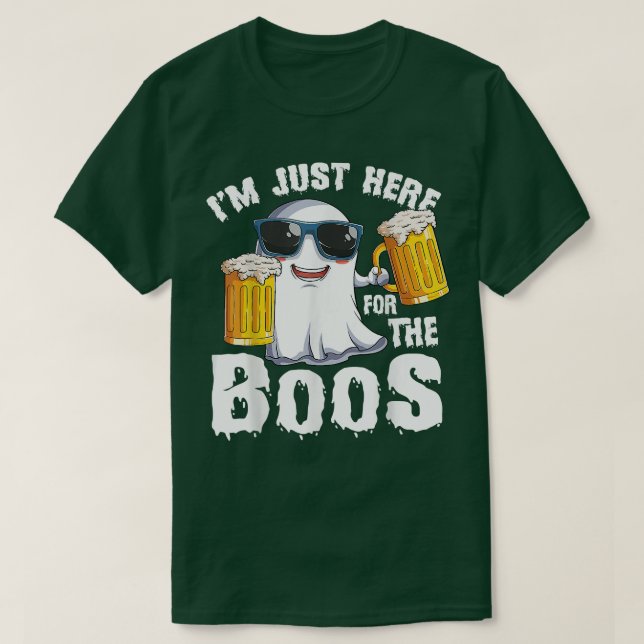 Im Just Here For The Boos Funny Halloween Tee Men  (Design Front)