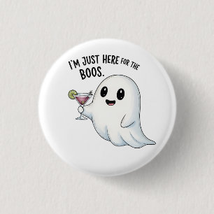 I'm Just Here for the Boos Halloween  3 Cm Round Badge
