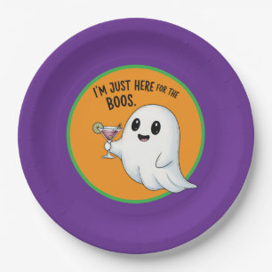 I'm Just Here for the Boos Halloween  Paper Plate