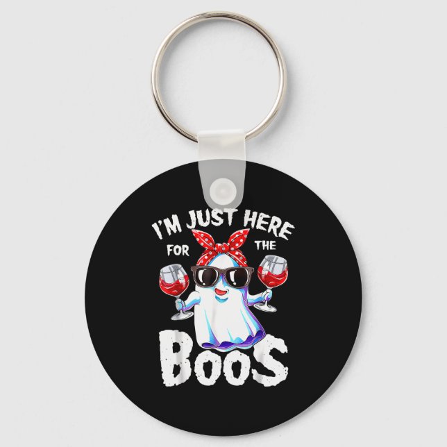 I'm Just Here For The Boos Halloween Women Ghost C Key Ring (Front)