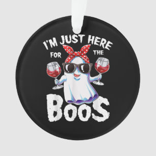 I'm Just Here For The Boos Halloween Women Ghost C Ornament