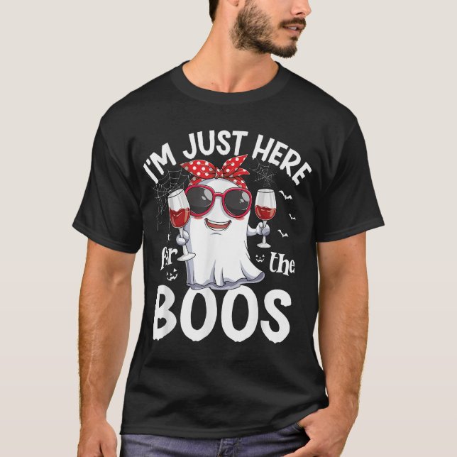  I'M Just Here For The Boos Halloween Women Ghost  T-Shirt (Front)