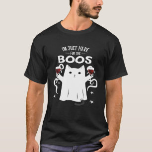 Im Just Here for the Boos Shirt Halloween Cat Ghos