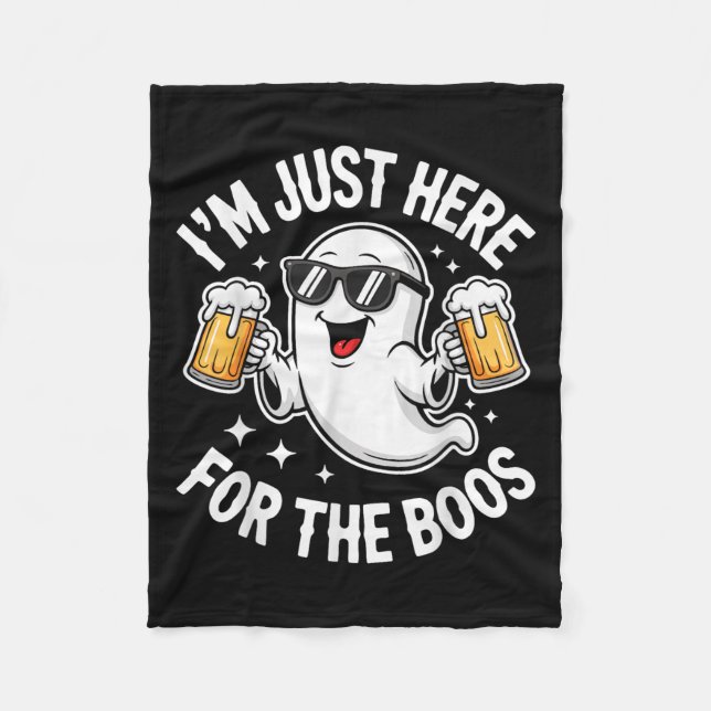 I'm Just Here For The Boos Shirt Men Women Ghost H Fleece Blanket (Front)
