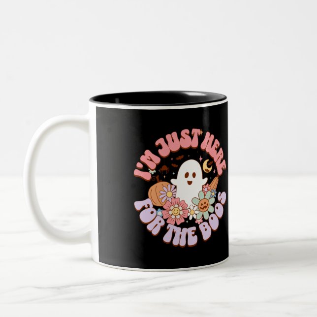 I'm Just here For The Boos  Two-Tone Coffee Mug (Left)