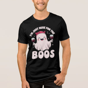 I'm Just Here for the Boos - Wine Ghost Tri-Blend Shirt
