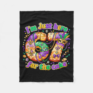 Im Just Here For The Cake Mardi Gras Kingcake _1 Fleece Blanket