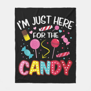 I'm Just Here For The Candy Funny Halloween Food Fleece Blanket