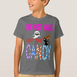 Im Just Here for the Candy – Funny Halloween Kids T-Shirt