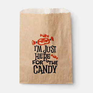 I'm Just Here for the Candy Green Halloween Party Favour Bags