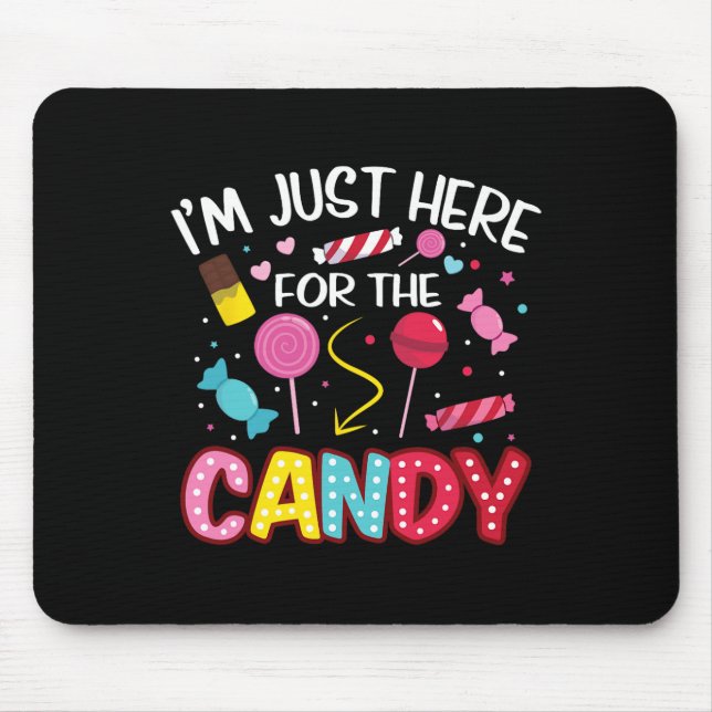 I'm Just Here For The Candy Halloween Cute Lollipo Mouse Mat (Front)