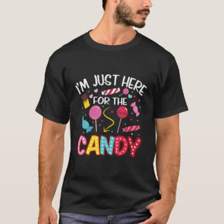 I'M Just Here For The Candy Halloween Cute Lollipo T-Shirt