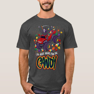 Im Just Here for the Candy Halloween Monster Truck T-Shirt