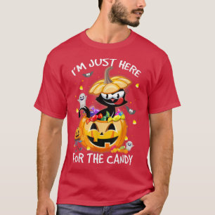 Im Just Here For The Candy Lollipop Cat Witch Hall T-Shirt