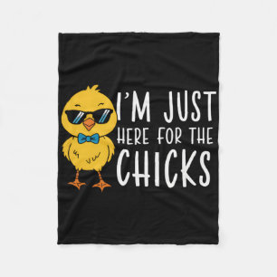 Im Just Here For The Chicks Cute Easter Boys Kids Fleece Blanket