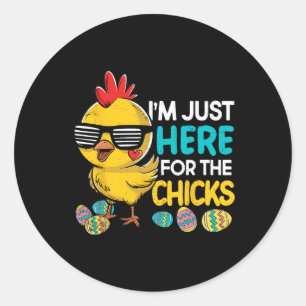 Im Just Here For The Chicks Easter Boys Kids Toddl Classic Round Sticker