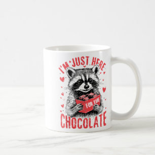 I'm Just Here For The Chocolate Funny Raccoon Vale Coffee Mug