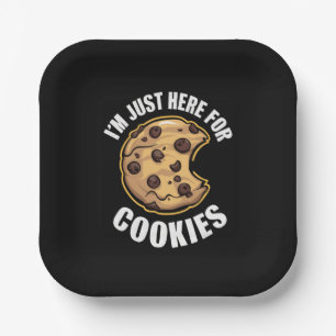 I'm Just Here For The Cookies Funny Christmas Paper Plate
