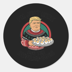 I'm Just Here For The Deviled Eggs Funny Thanksgiv Classic Round Sticker