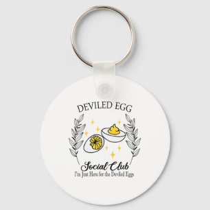 I'm Just Here For The Deviled Eggs Funny Thanksgiv Key Ring