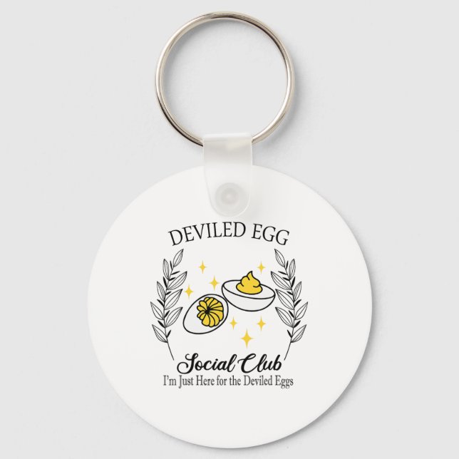 I'm Just Here For The Deviled Eggs Funny Thanksgiv Key Ring (Front)