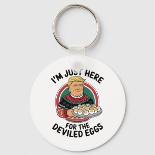I'm Just Here For The Deviled Eggs Funny Thanksgiv Key Ring