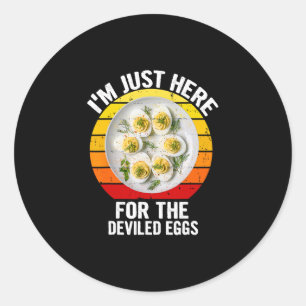 I'm Just Here For The Deviled Eggs Funny Vintage Classic Round Sticker